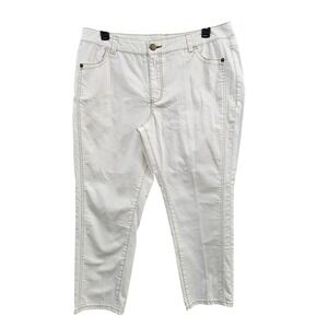 Avenue denim womens 18 white cropped Denim Jean pants comfortable stretch NEW